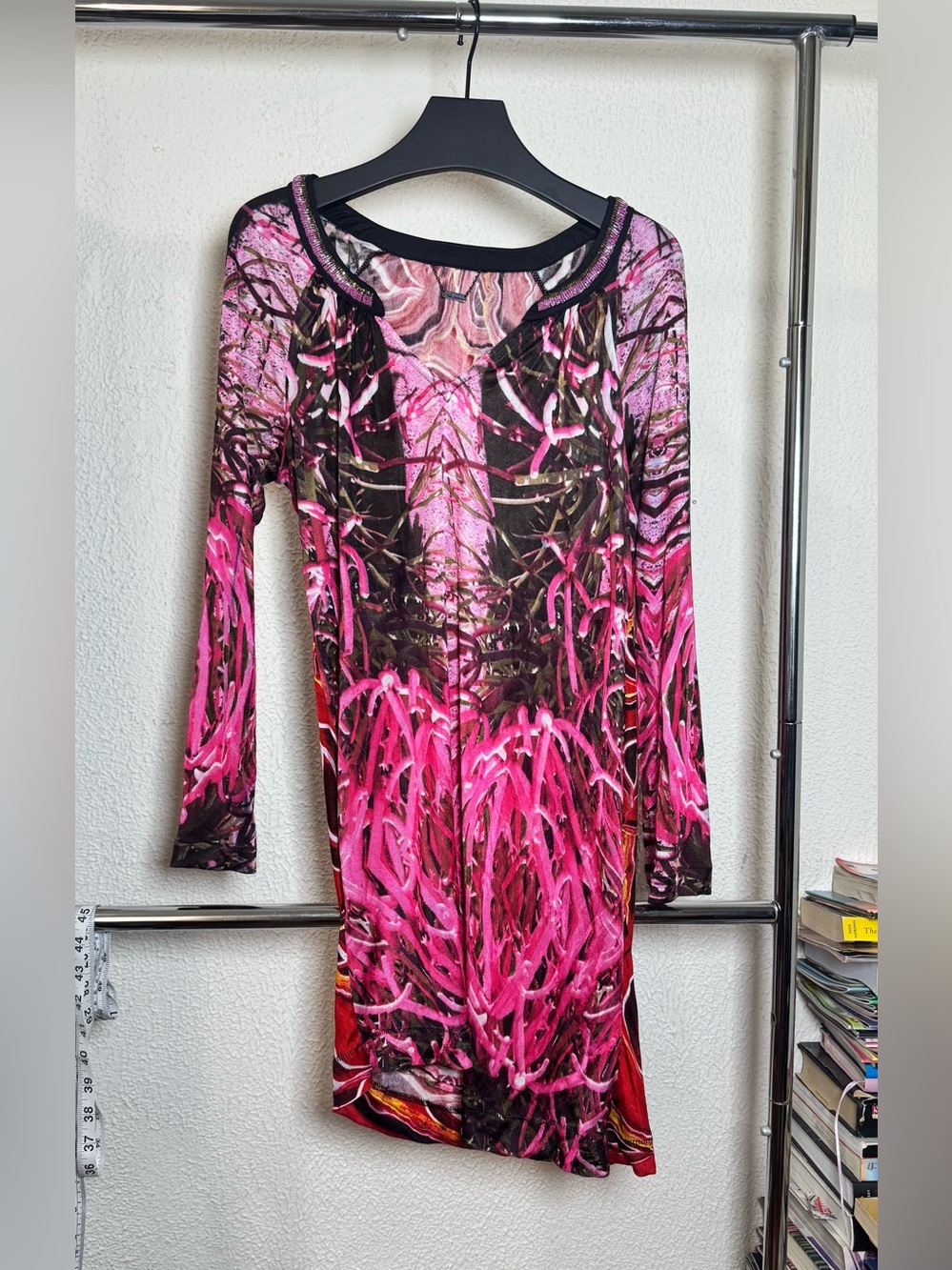 Custo Barcelona Y2K Abstract Print Asymmetrical Viscose Dress Size 2